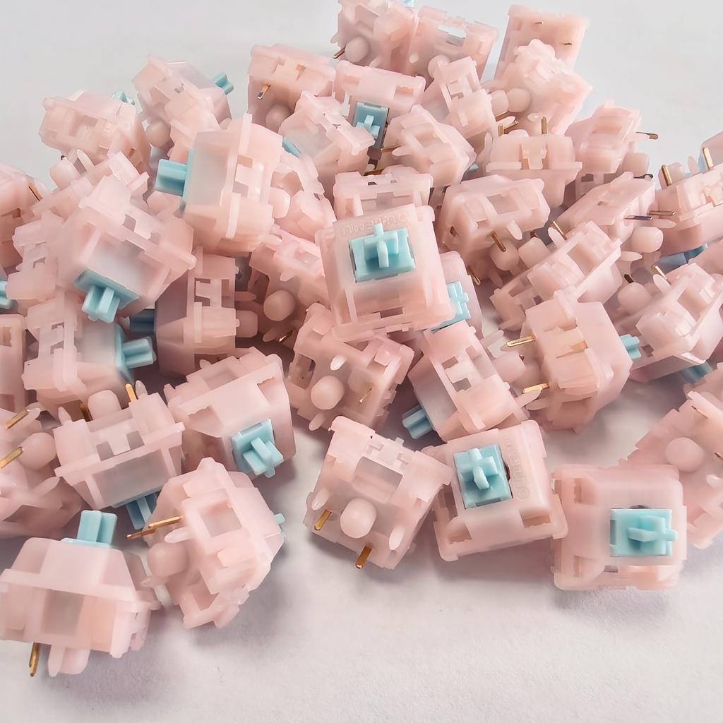Outemu Kitty Silent Switch 5Pin Taktil 52gf Mechanische Tastatur Stummschalter Rosa Milchgehäuse Fabrikgeschmiert Hervorragendes Gefühl Benutzerdefiniert