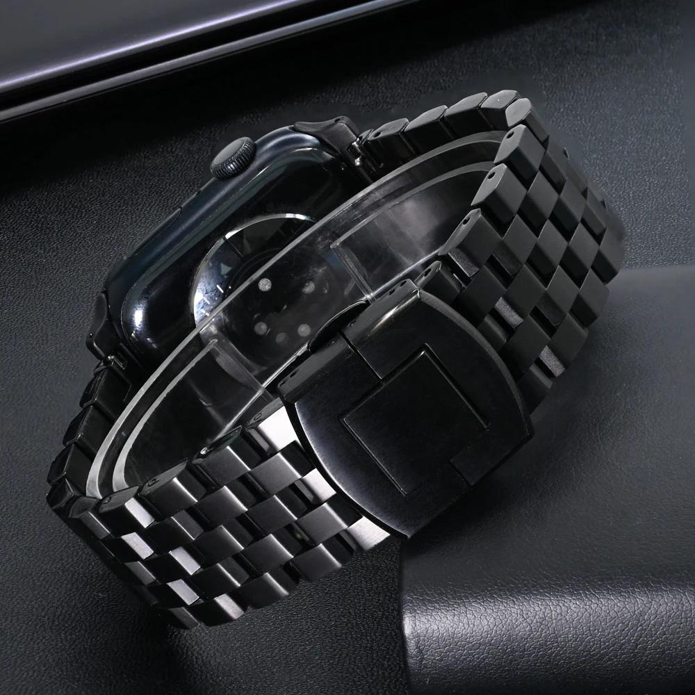 Stainless Steel Luxury Strap for Apple Watch 10 46mm Ultra 2 49mm Metal Bracelet for Iwatch Series 9 8 7 6 5 4 Se 45mm 44mm Band
