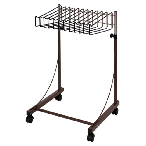 Adjustable Height Slacks Hanger (Swing Type) / Holds 12 Clothes (Brown)