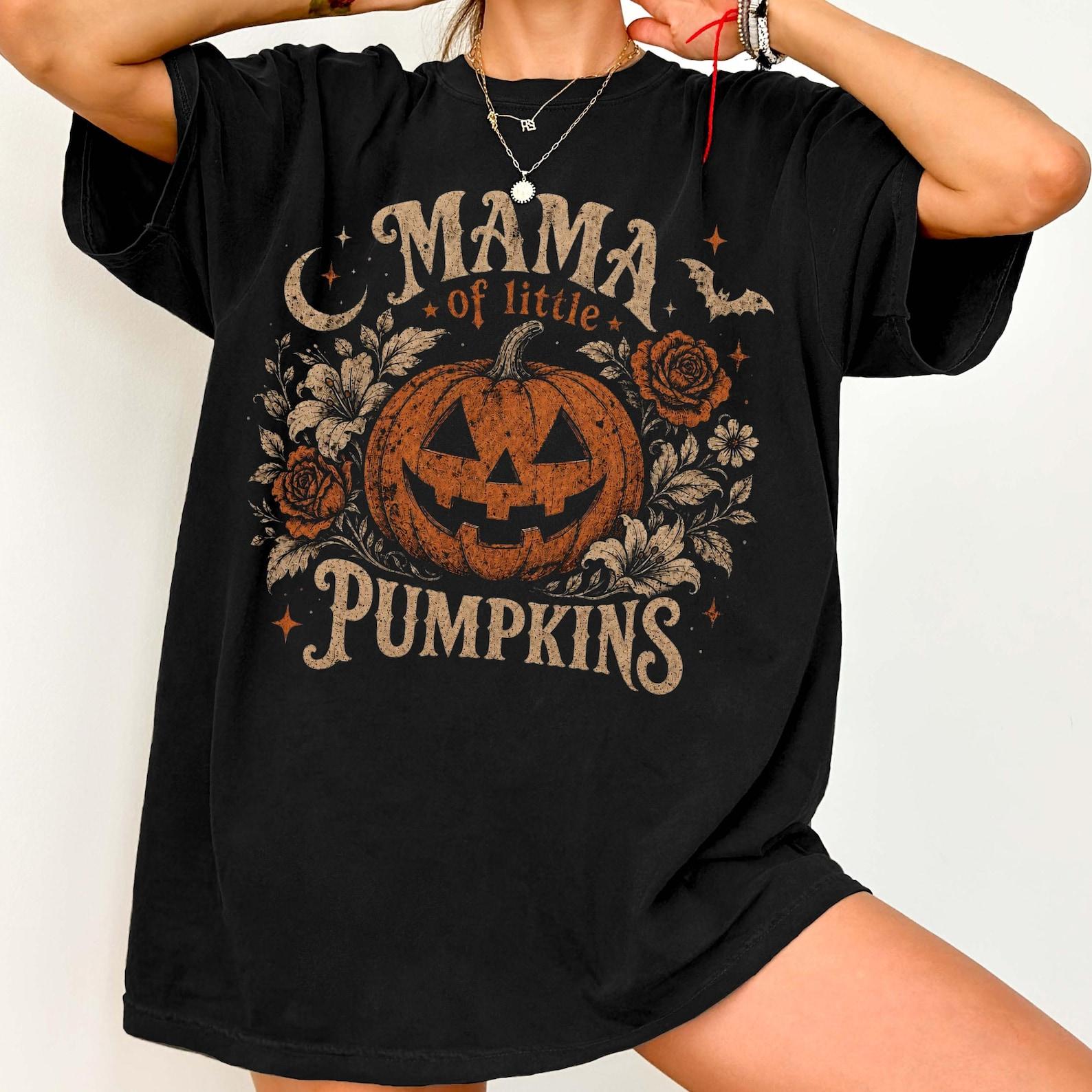 Mama of Little Pumpkins Shirt, Halloween Mom Shirt, Spooky Mom Tee, Pumpkin Graphic Shirt, Fall Mama Shirt, Comfort Colors Tee 2XL