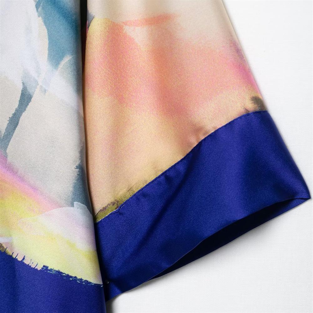 Spring/Summer 2025 Women's Versatile Silk Satin Print Shirt