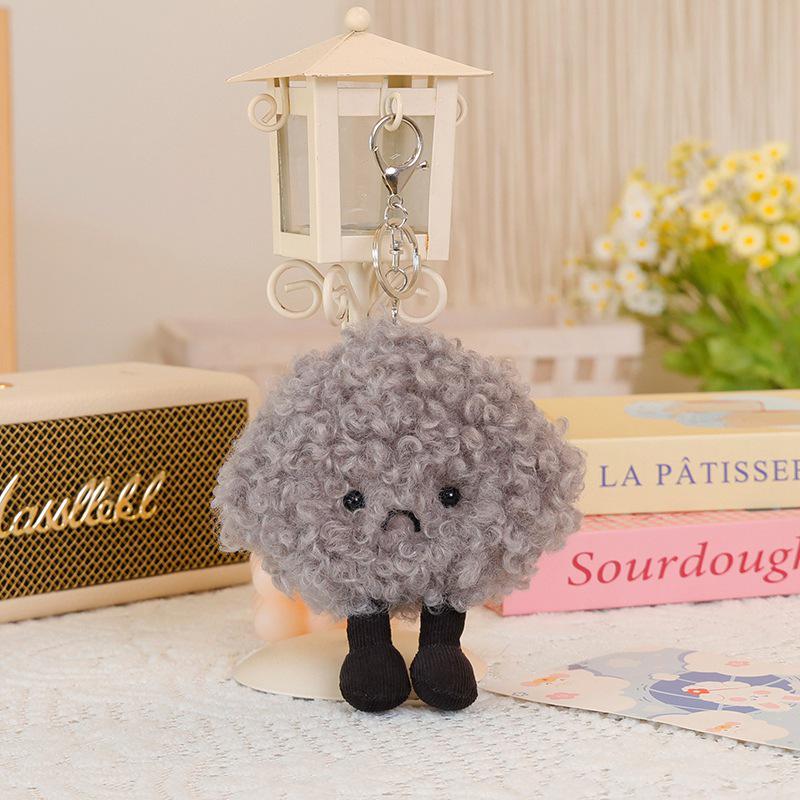 

Frizzy Duck Plush Toy & Snowman Doll with Dark Cloud Bag Charm – Holiday Gift Companion 14 cm