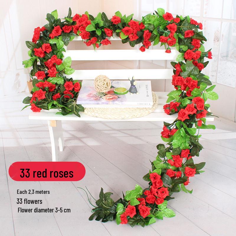 Artificial Rose Flower Vine for Balcony, Staircase, and Railings Decoration