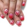 24 Pcs Short Square Press On Nail Valentines Day False Nail Gradient Artificial Nail Heart Full Cover Stick On Nail