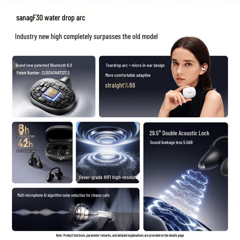 Saina G6S Open-Ear Ear-Hook Bluetooth Sports Headphones