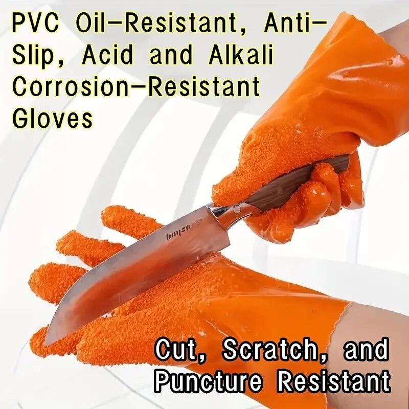 PVC Fully Coated Particle Grip Gloves, Oil & Chemical Resistant, Comfort Cotton Lining, Essential for Pharma & Fishing Industry