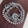 Bracelet Métal 100% Argent Massif 925 pour Femme Vintage Fait Main Simple Rétro Bracelet Fleur Cadeau d'Anniversaire Fête