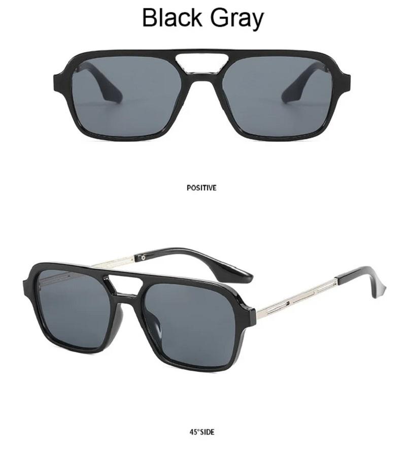Retro Double Bridges Sunglasses Women Fashion Pink Gradient Eyewear Trending Hollow Leopard Blue Square Sun Glasses Men Shades