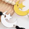 Eid Mubarak Wooden Beads Garlands with Acrylic Moon Pendant Tassels Ramadans Islamic Hanging Ornament Muslims Party Decors