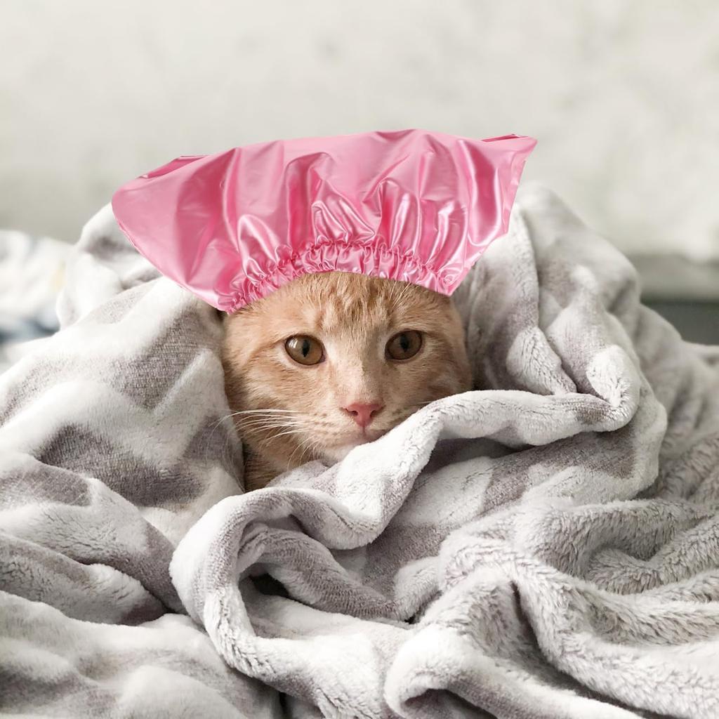 Balacoo Helmet Elastic Sphynx Indoor Cat Puppy Bath Pets Dogs Easter Ears Turban Household with Accessories Cap Wash Hat Band Ear Shower Adjustable