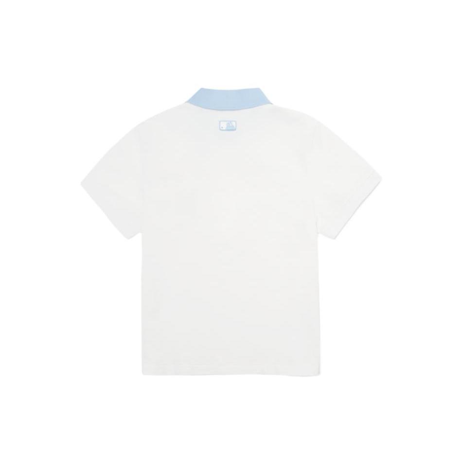 New MLB Base Logo Polo Shirt Women's White 3FPQM4023-50WHS