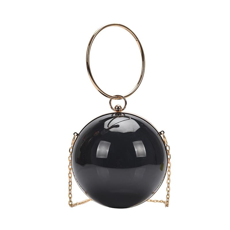 Luxus Damen Runde Ball Abendtasche 2024 Mode Glatte Helle Oberfläche Clutch Tasche Damen Umhängetasche Party Kette Handtasche Geldbörse