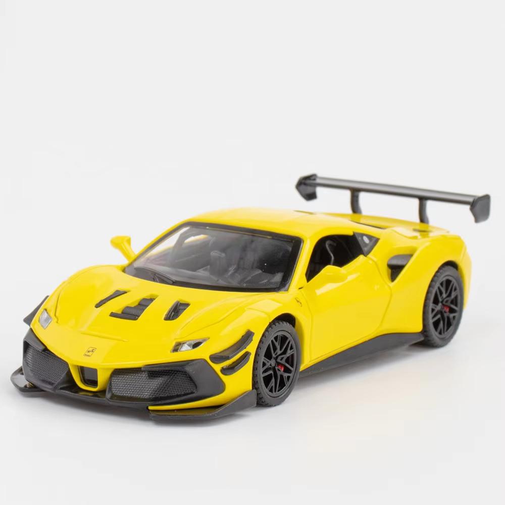 

Новый 1:32 F488 Спортивная модель автомобиля, игрушки, сплав, литье под давлением, металл, инерционный звук, свет, высокая имитация транспортного средства для коллекции, детские подарки жёлтый