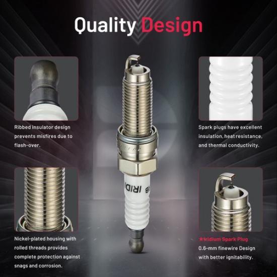 6PCS Iridium Spark Plugs For 2017- Chrysler Pacifica 3.6L V6 ILZKR7B11 7751