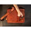 Genuine Vintage Handmade Satchel Messenge Shoulder Goat Leather Bag