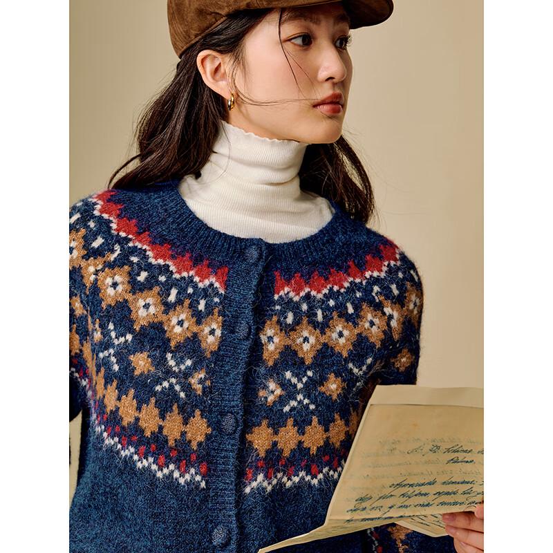 INMAN Women's Fair Isle Jacquard Wool Blend Knitwear
