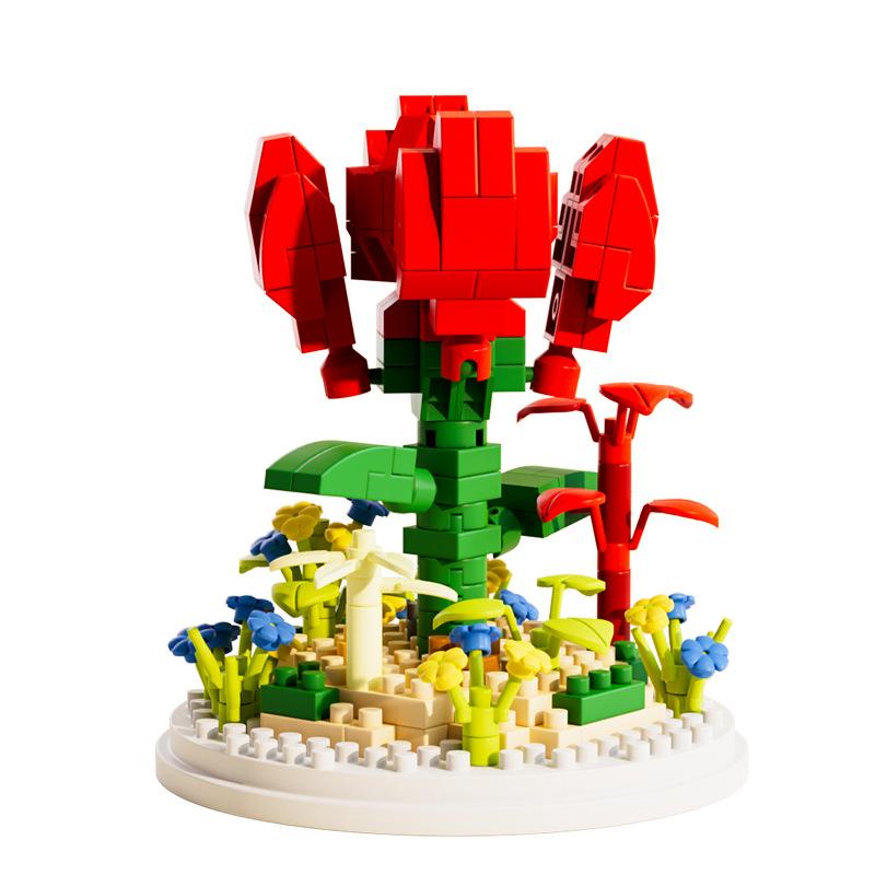 Building Block Flower Toy Compatible Lego Potted Plant Eternal Flower Girl Series Ornament Toy Gift