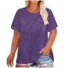 BITCED Women's Fashion Casual Solid Color Print Short Sleeve O-Neck Blouses & Shirts