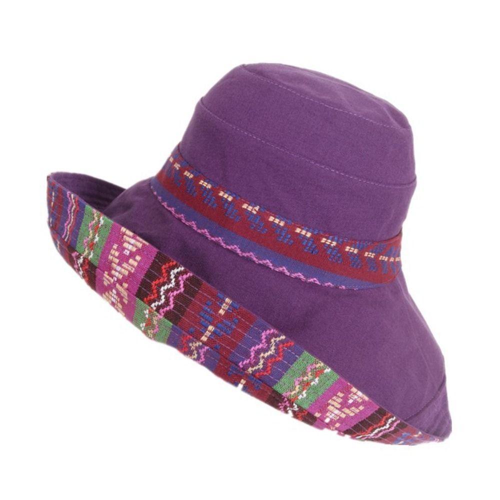 Travel Out Door Summer Retro Sun Protection National Wide Brim Beach Sun Hat Womens Sun Hat