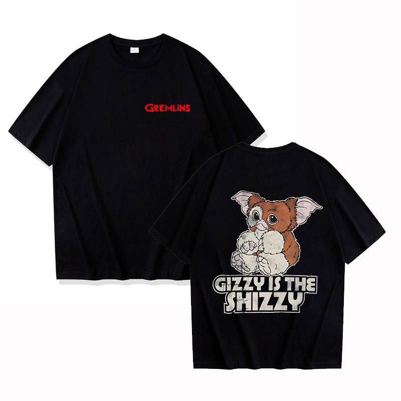 

Summer Round Neck “GIZZY IS THE SHIZZY” Printed Top Fashionable Casual Pure Cotton Short Sleeved Men s and Women s Unisex T-shirts S чорний