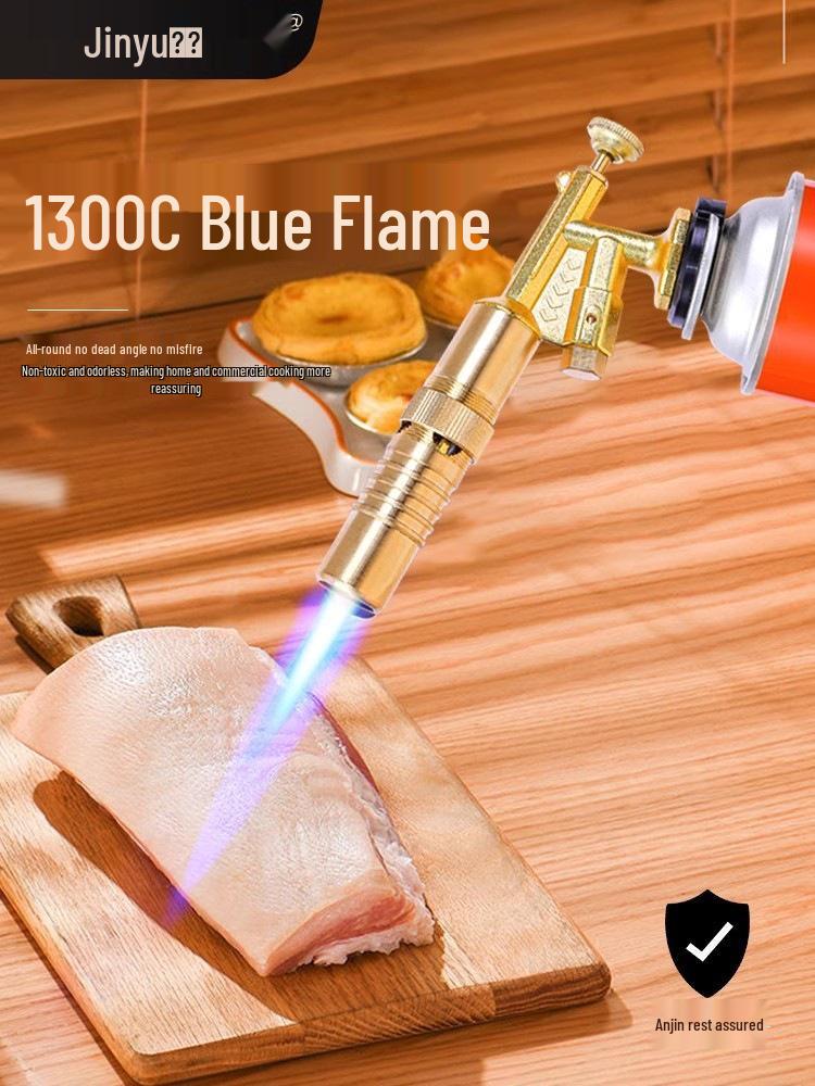 All Copper Flame Torch for Gas Cartridge - Handheld Blowtorch for Pig Hair Removal