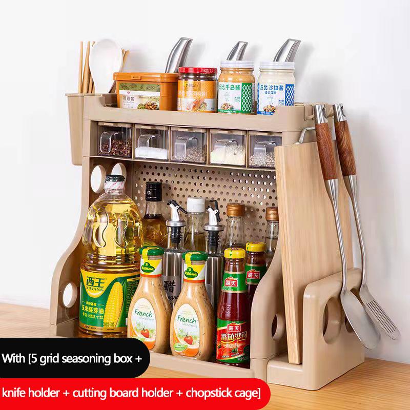 Полка для специй кухонная полка стойка для хранения пунша пластиковая многофункциональная коробка для специй набор стойка для ножей стойка для разделочной доски кухонный органайзер 434927cm 2654₽
