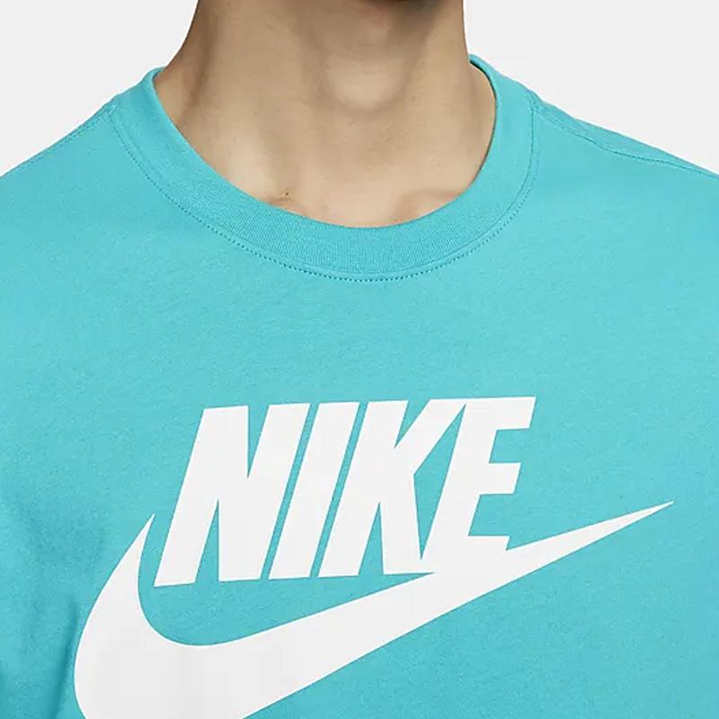 Nike Îmbrăcăminte sport Logo cu litere Pulover casual Tricou cu mânecă scurtă Bărbați Tricouri Verde cactus AR5005-345
