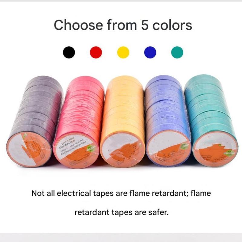 10 Roll Electrical Insulation Tape High Temperature Resistant PVC Insulating Tape for Wire Cable Splices Easy to Use