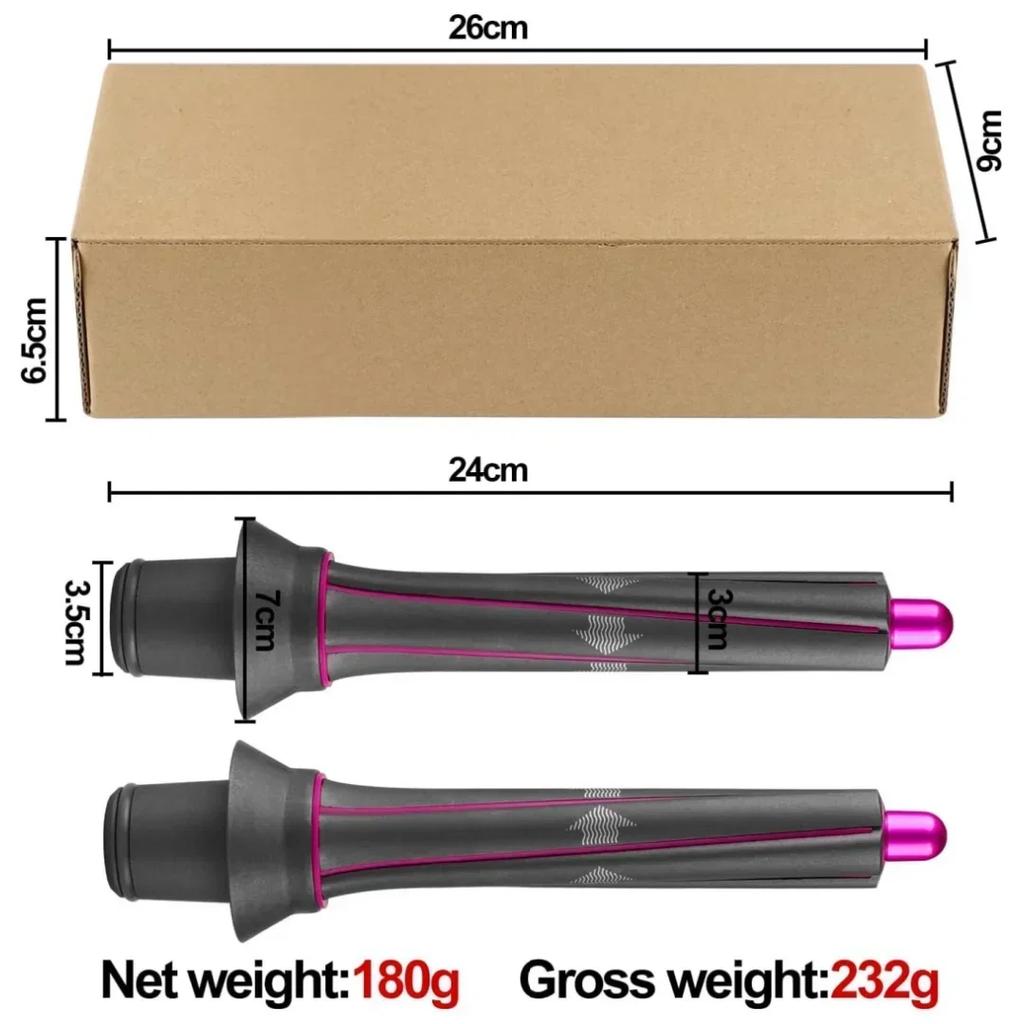 Automatic Curling Nozzle 30mm for Dyson Supersonic Hair Dryer Air Styler Attachment 2PCS Professional Styling Accessories