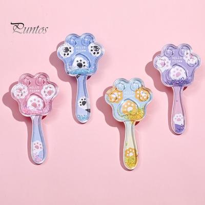 Cartoon Cat Paw Air Cushion Massage Comb with Long Handle Anti-static Scalp Massage Hair Brush Kids Girls Hairdressing Massage Comb for Home Travel