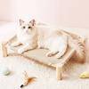 Wooden Frame Cat Elevated Bed Sturdy Dog Bed Easy Clean Kitten Sleeping Bed  Indoor Use