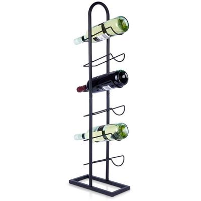 Black Metal Stand Wine Alcohol Shelf Cabinet Shelf for Wines 6 Bottles