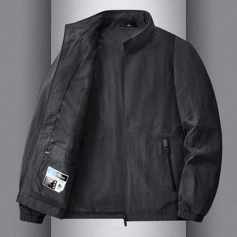 Autumn Coat Men's Stand-up Collar Jacket Loose Casual Men's Outdoor Sports Jacket Tooling Windproof Clothes Men's