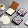 4Pcs DIY Rhinestones PU Gem Art Sticky Note Case with 160 Sheets Paper Crystal Note Box for Living Room Home Office Decoration