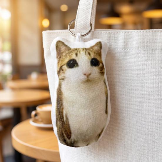 Portachiavi Peluche Attivato dalla Voce Gatto Miao Ciondolo Animale di Peluche Parlante Carino per Borse Zaini Regalo Divertente per Bambini Studenti