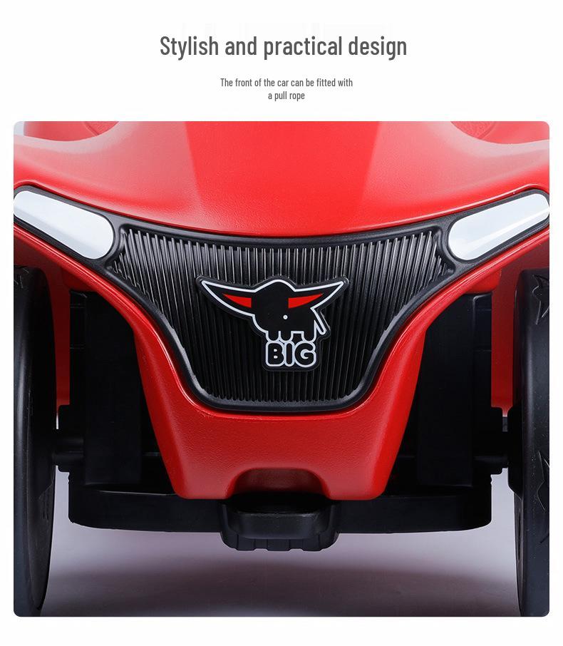 German BIG Bobby Car: New Generation Walker, Glider, Twist Car with Backrest and Sit-On Toy Accessories.