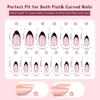 150Pcs Black French Tip Gel Nail Tips Short Coffin Shape Press on Nails Short for Women False Nails 15 Sizes