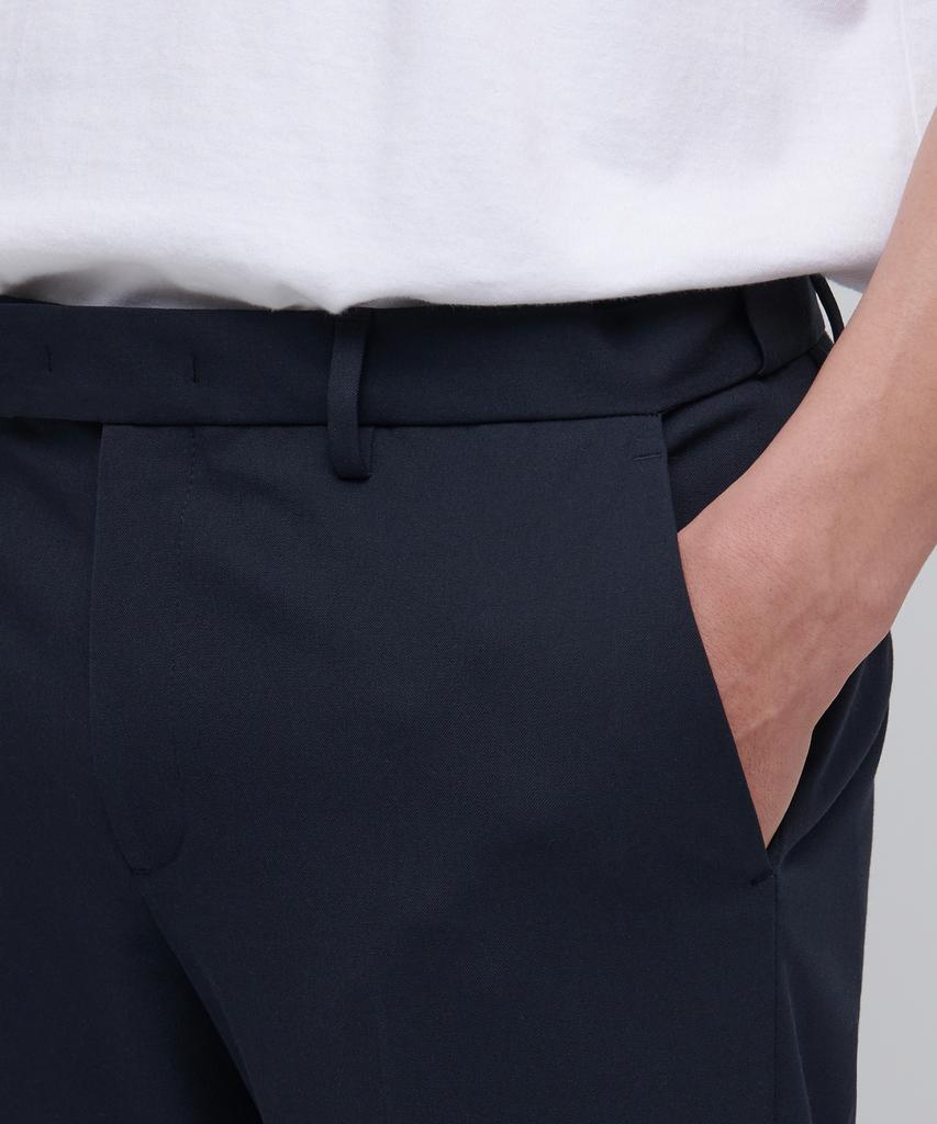 MUSINSA STANDARD Tapered Hidden Elastic Waist Length Slacks [Navy]