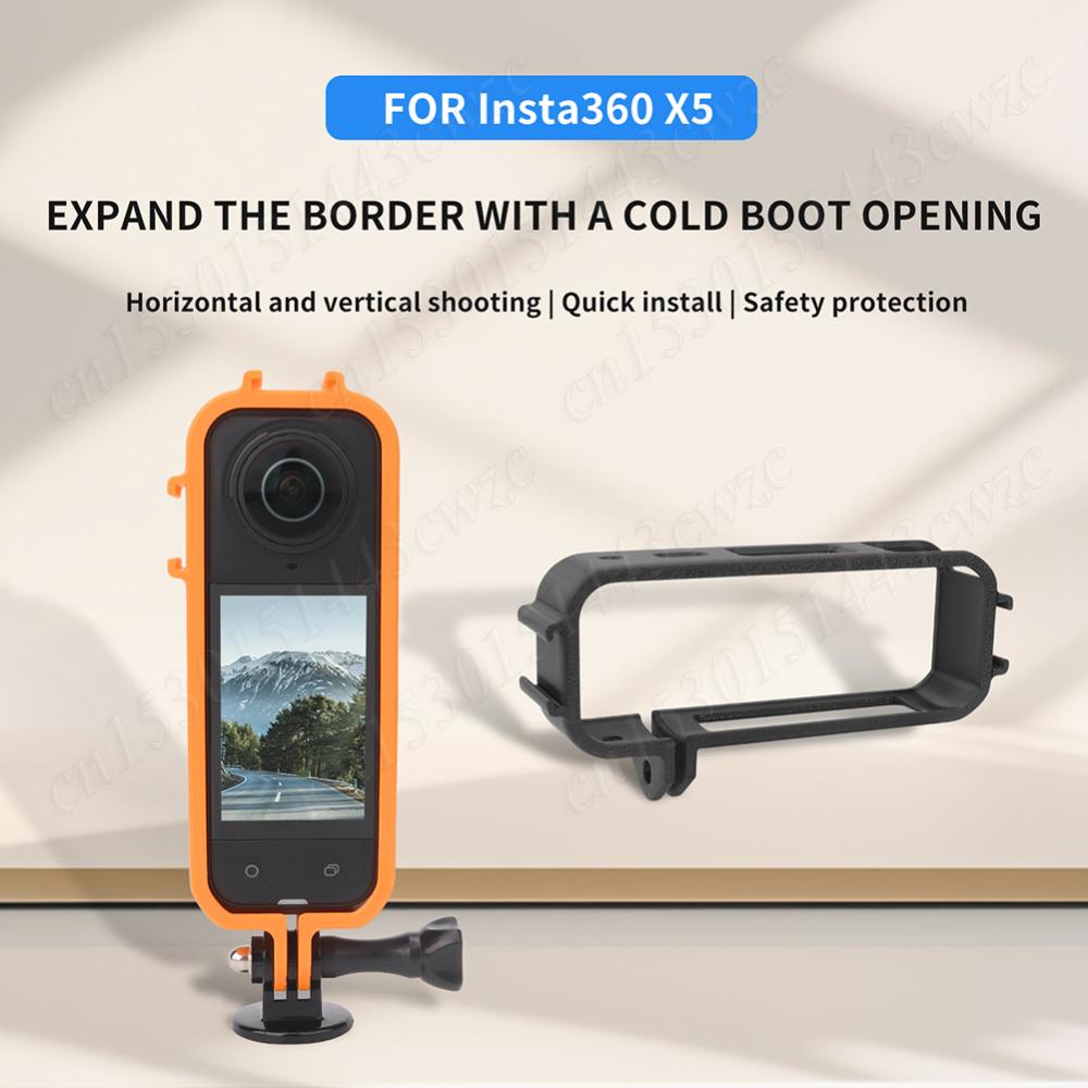 Für Insta360 X5 Kamera Schnellwechsel-Erweiterungsrahmen mit Blitzschuh 1/4' Gewinde Halterung Magnetische Schutzabdeckung Käfig Zubehör