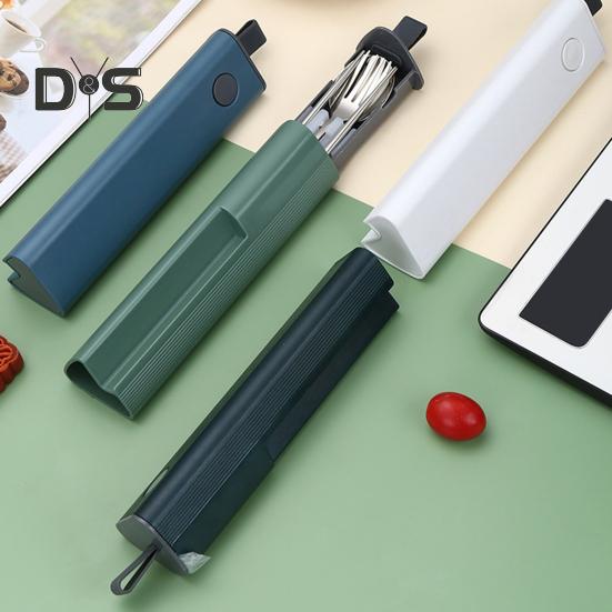 Travel Utensil Set Stainless Steel Fork And Spoon with Case Portable Tableware Set Smooth Edge Flatware Set for Office School Camping