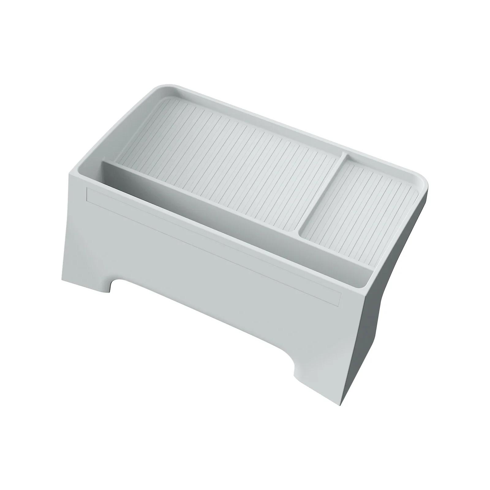 

for Xpeng G6 2025 Central Control Screen Rear Storage Box Car Interior Accessories Dashboard Storage Tray Tidying Organizer Light gray 1Pc