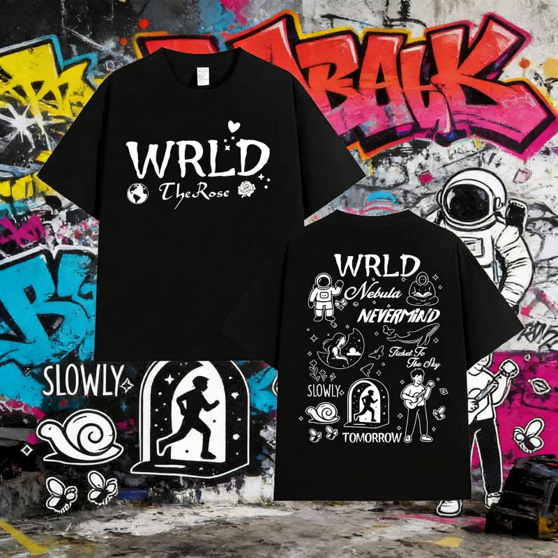 2025 Summer The Rose Once Upon AWRLD World Tour Men Women Hip Hop Kpop Fashion Cotton Short Sleeve Tshirt Harajuku Streetwear