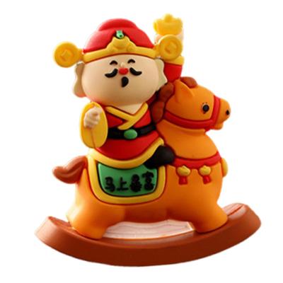 Rocking Horse God of Wealth Ornament Figurine Craft Home Decor Desk Decoration Decorative Sculpture for Car Dashboard Hotel