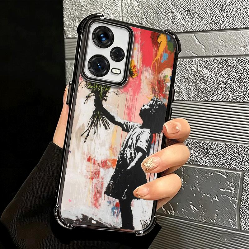 B-Banksy Art Graffiti Artist Plating Phone Case For Xiaomi Redmi Note 14 15 Pro Plus 13 12 11 11S 11T 10 9S 9 5G Anti-Fall Airab