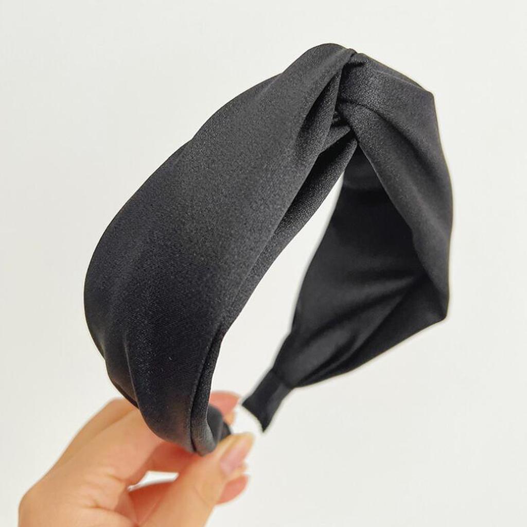 PROLY Neue Mode Damen Stirnband Breite Seite Überkreuzter Knoten Haarband Einfarbig Turban Mädchen Klassischer Kopfschmuck Haaraccessoires