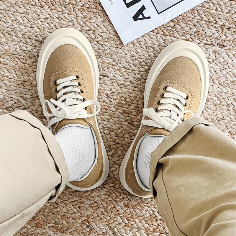Casual trendy men's canvas shoes Minimalist and comfortable style Office School Outdoor Party Walking Men's Black Board Shoes