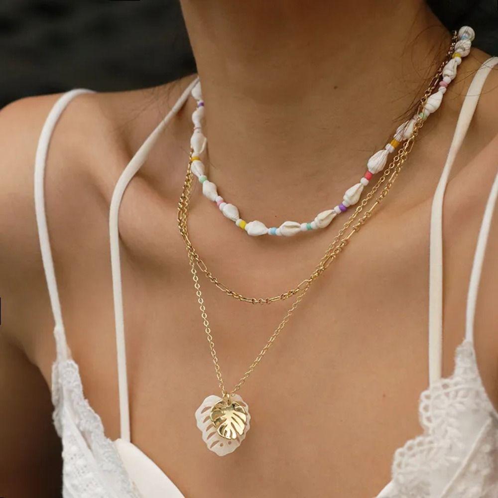 Handmade Hollowed Out Leaf Necklace Sweet Charm Gold Plated Leaves Necklace  Jewelry Accessories