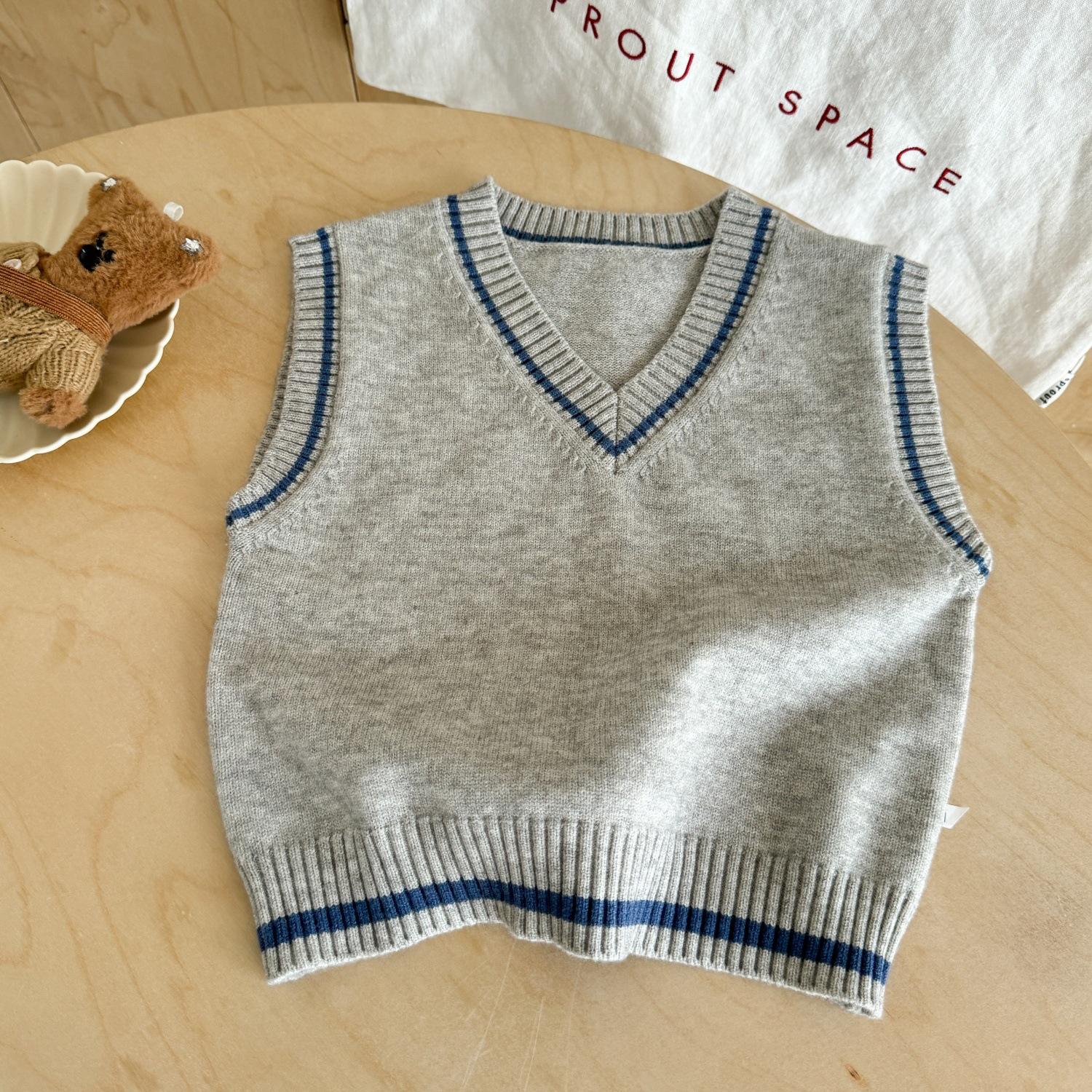 Boys Knit Vest for Fall School Sweater Vest Kids Top 80