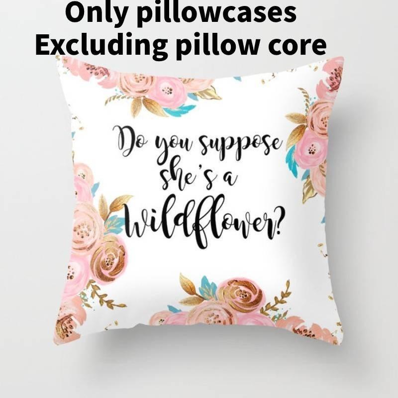 Modern Minimalist Cotton Cartoon Letter Cushion Cover Soft Peach Skin Plush Pillow Cover