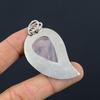 Mothers Day Deal Pear Natural Rose Quartz Handcrafted Wife Pendant 925 Silver